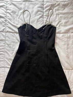 Forever 21 Black Mini Dress with Silver Tie Straps
